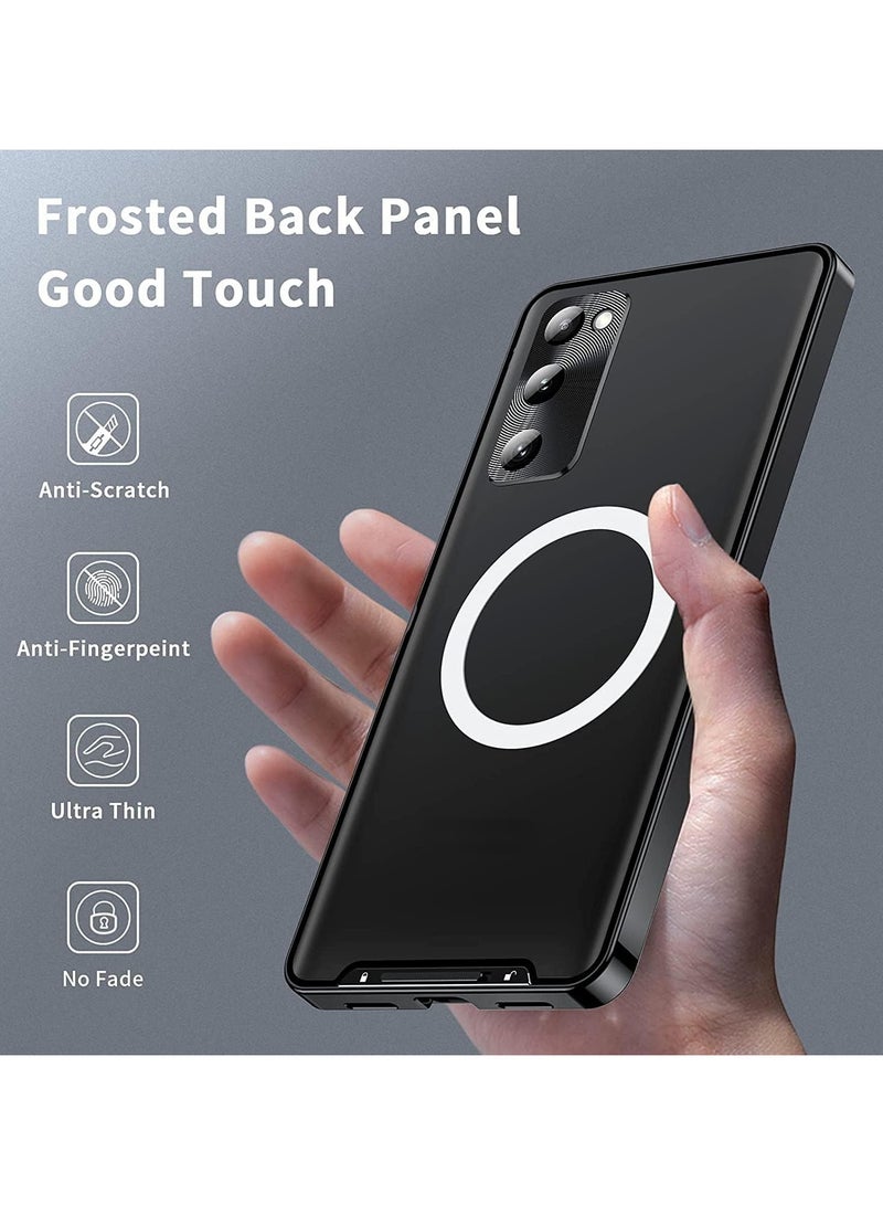 Case for Galaxy S20 FE/S20 FE 5G/S20 FE 2022, Compatible with Mag-safe Magnetic Adsorption Metal Bumper Back Frosted PC Cover for Galaxy S20 FE - Image 3